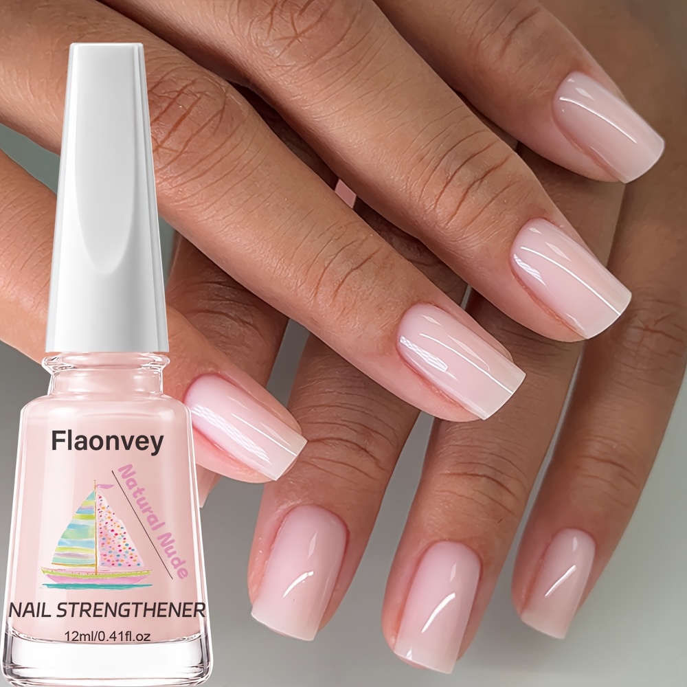 Image of Flaonvey Nude Pink Nail Hardener, Hardens Nail Surface, Durable And Quick-dry Natural Glossy Manicure Effect, Level Manicure, Top For Nail Enthusiasts, Daily Use, Holiday