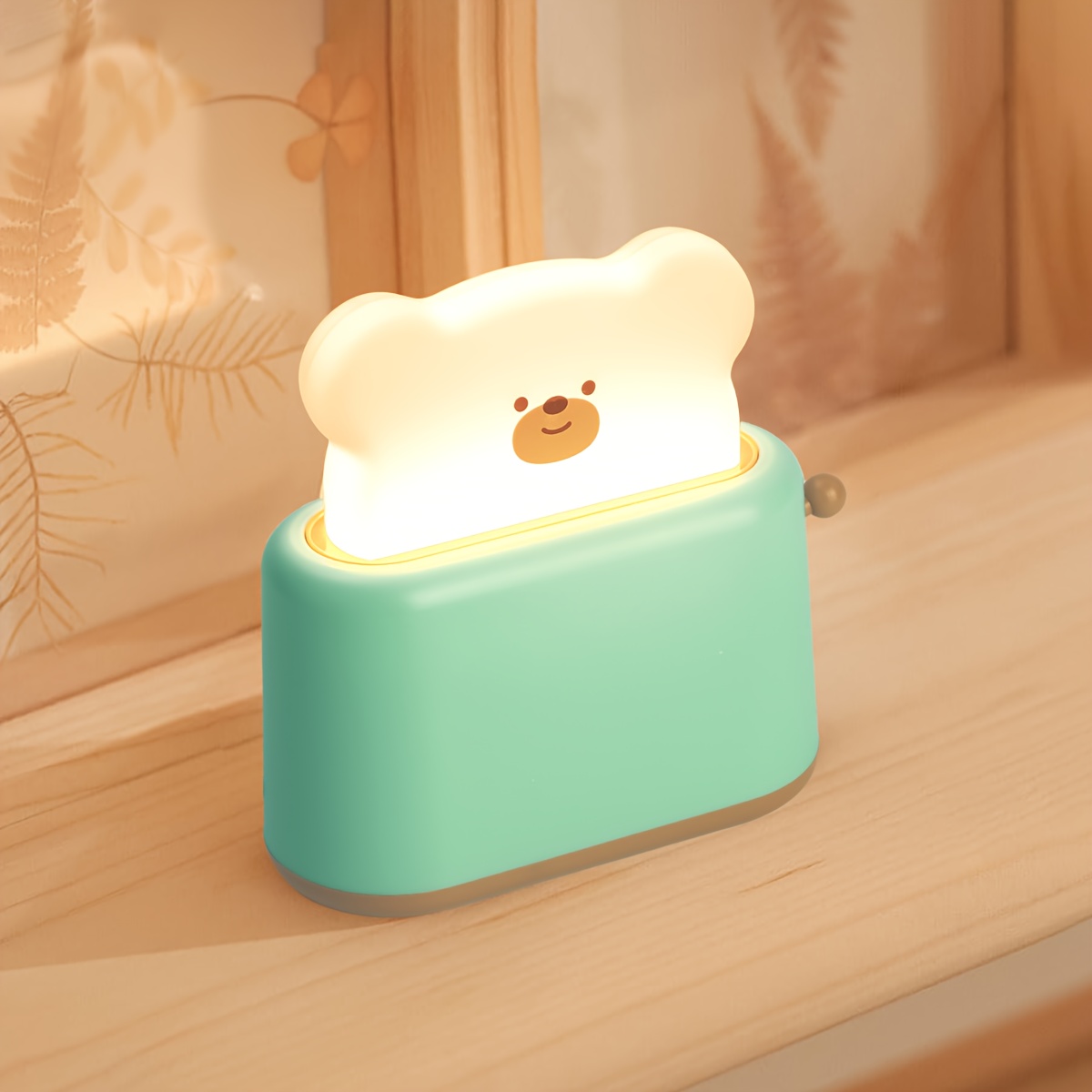 Image of Hotu 1 Pack Cute Toaster-shaped Led Night Light - Bedside Sleep Lamp, Home Bedroom Decorative Table Lamp, Perfect Gift For Christmas, Birthday, 3*aaa Battery(not ) Powered Bedside Table Lamp