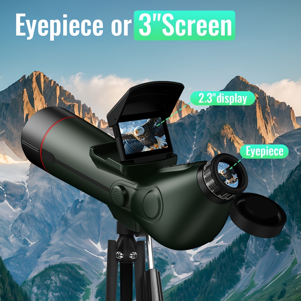 Smart Telescope with 4K Camera & Auto-Focus Refractor Telescope Suitable for Adults and Beginners, Portable Electronic Telescope with Internal/External Dual Screens, High Power Magnification for Stargazing, Astrophotography Camera System