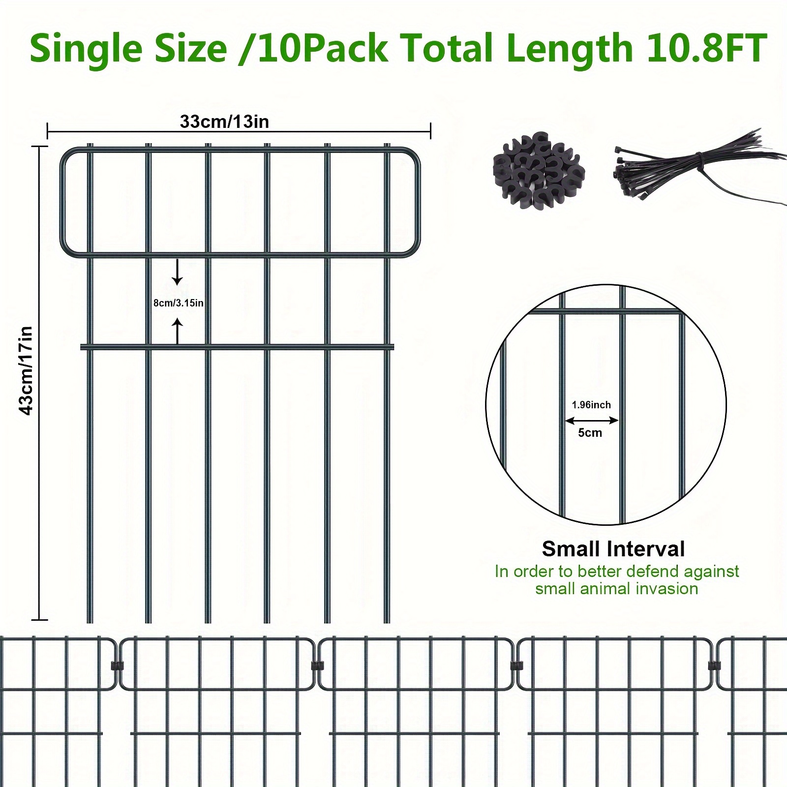 Garden Animal Barrier Fence Spike Spacing No Dig Fence - Temu Philippines