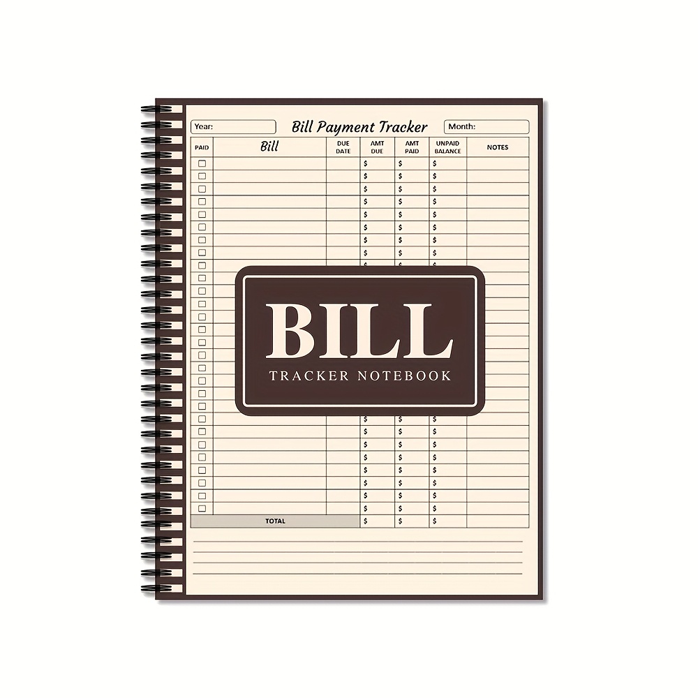 

Spiral-bound Notebook - Monthly Expense Organizer & Budget Planner With Payment Checklist For Adults, English