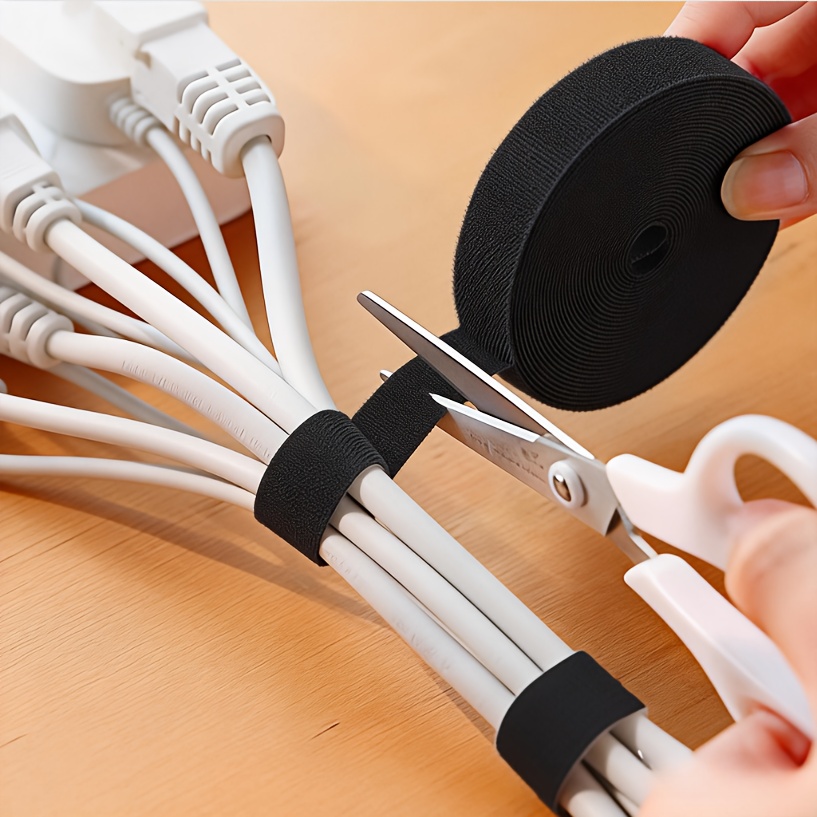 1 roll black gray green 2 rolls cable organizer for organizing and storing data wrapping travel outdoor home cables and wires hook and loop tie down cable ties computer wire fixing clips plant hook and loop fasteners travel data cable organizer
