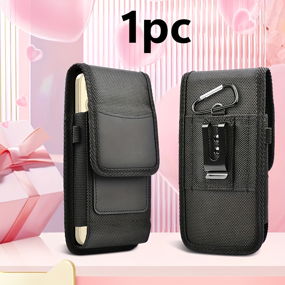 TEMU Étui universel vertical avec pince pour téléphone et fente pour carte, pour téléphones de 5,5 à 6,9 pouces