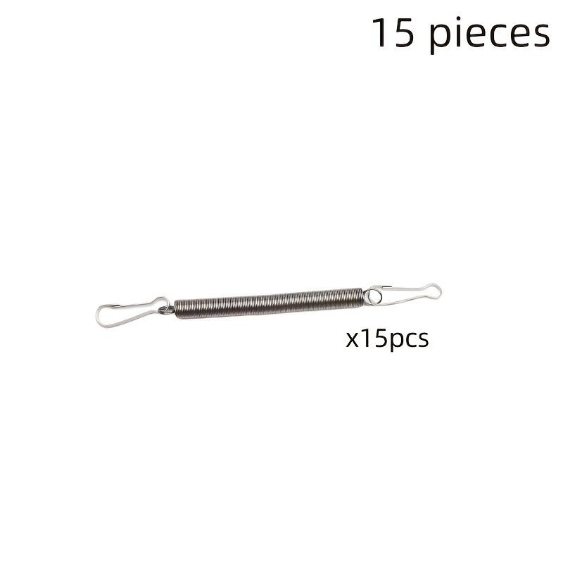 15pcs Of Stainless Steel Rabbit Cage Spring With Double Clip -3.1 Inch Durable Replacement Small Water Bottle Holder Multifunctional Spring Hardware Accessories