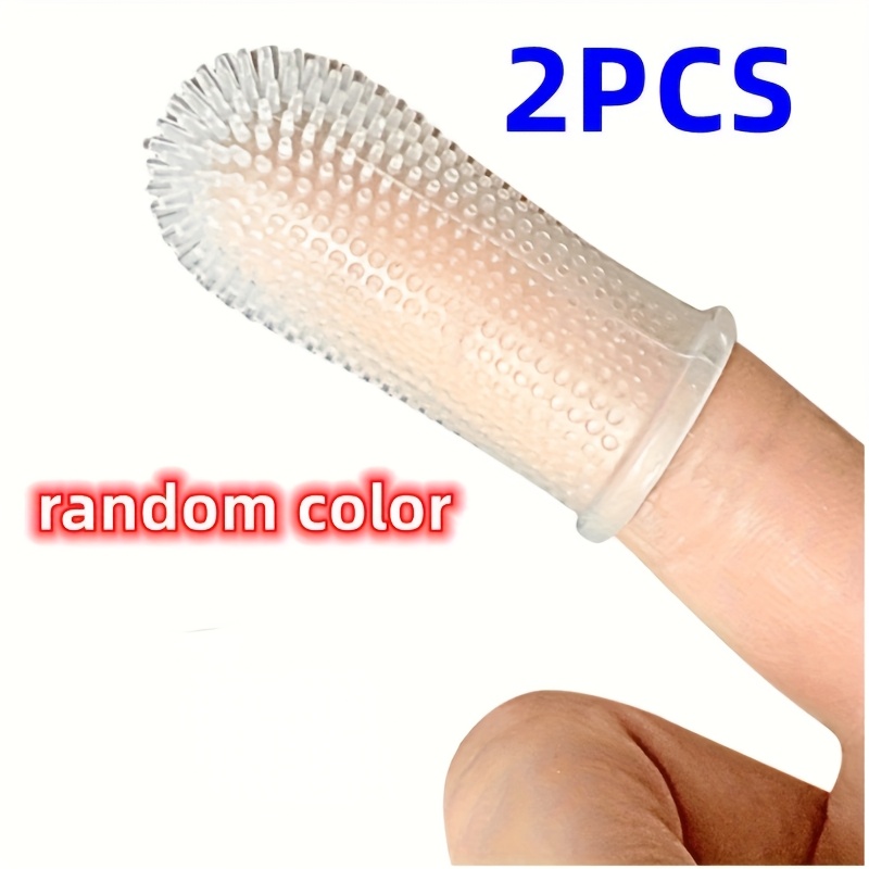 Pet Finger Toothbrush For Teeth Cleaning, Silicone Finger Brush For Puppies And Kittens, Pet Finger Toothbrush - Color Random