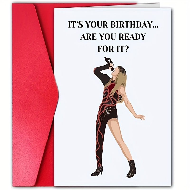 Today Is Your Birthday, ?" Taylor Inspiration Red Envelope Birthday Card - Cartoon Animal Theme, High-end Paper Material, Suitable For Any Recipient, A Fun Birthday Card