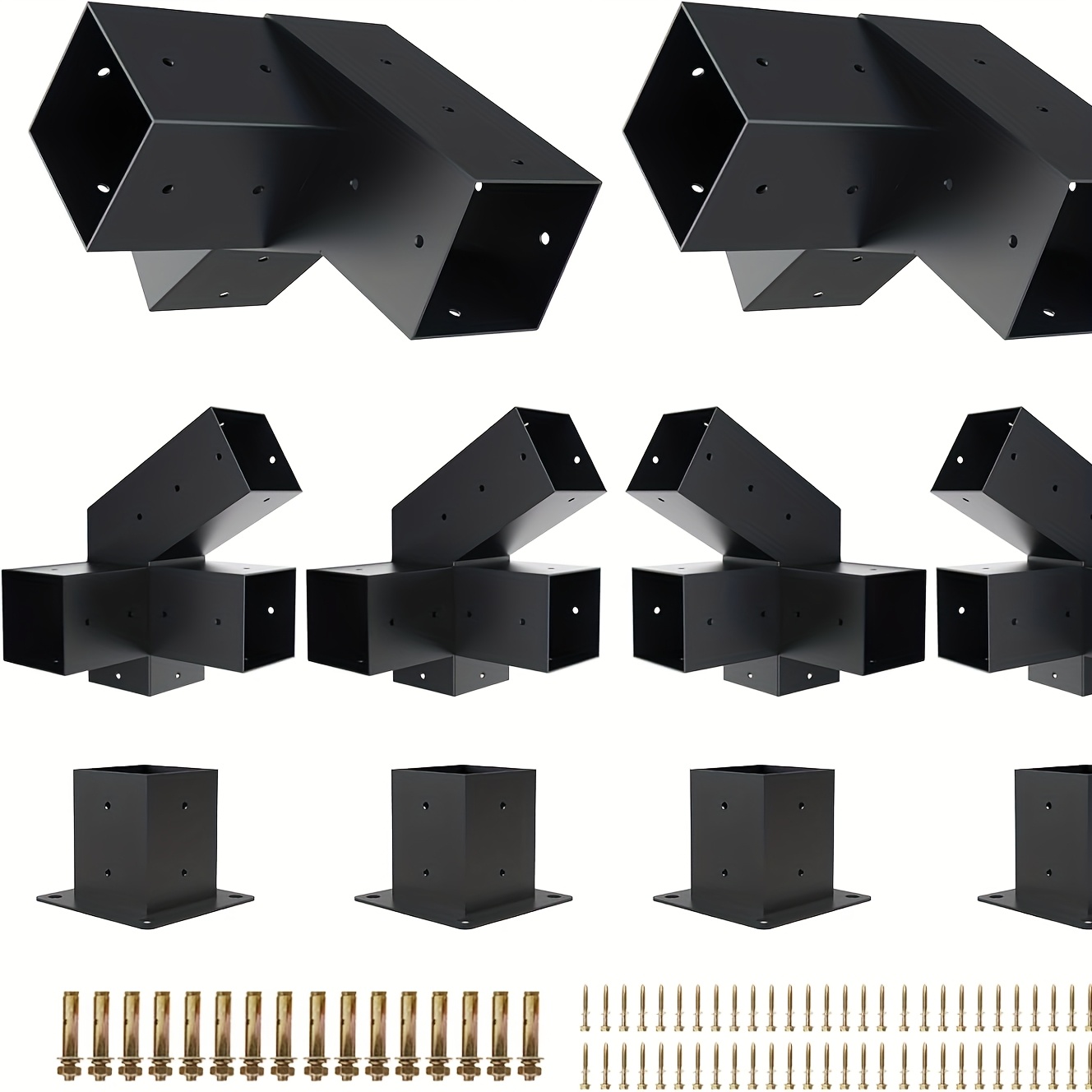 

Kit Brackets, 30° Kit, Kit Brackets For Pergolas, Log 4"x 4" ( 3.5" X 3.5") Lumber