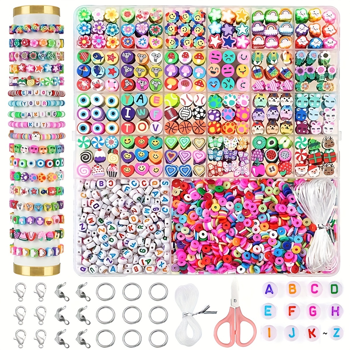 

Jewelry Making Kit 480pcs , 1200pcs , 240pcs , , And Thread For Diy Necklaces, -beading Kits