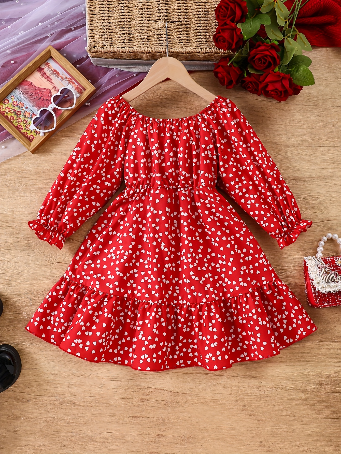green emerald velvet dress Girls' Birthday Twirl Dress Outfit 4 main image 1