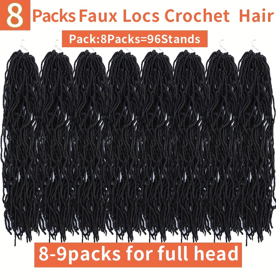 6 Packs Soft Locs Crochet Hair Pre Looped 18 Inch Faux Locs Crochet Braids  Goddess Curly Wavy Locs Crochet Loc Hair for Black Women