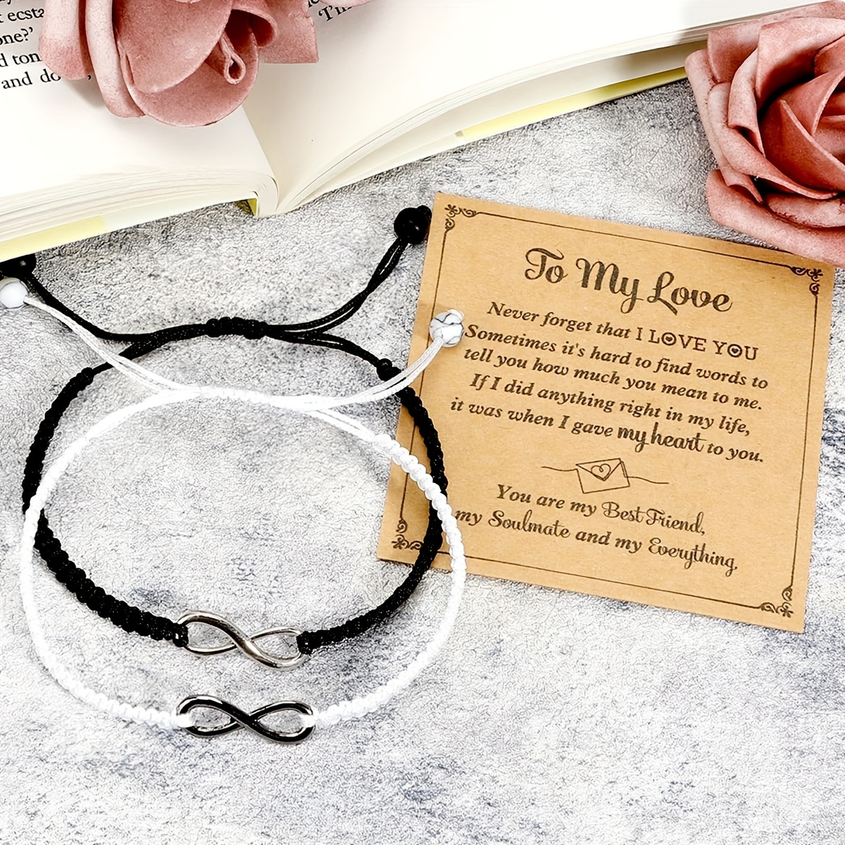 2pc Infinity Symbol Couple Bracelet Set, Perfect Gift