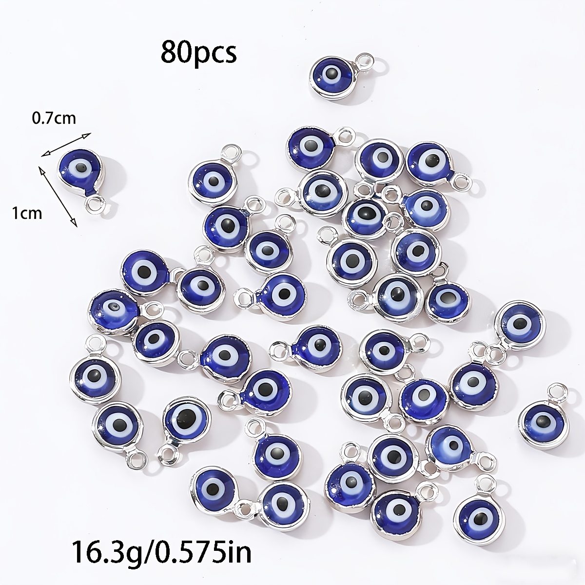 TEMU 80 piezas Colgante Ojo de Retro, Adiciones de Joyería Versátiles al por Mayor, Diseño de Adiciones Hechas a Pulsera Collar Pequeñas Piezas