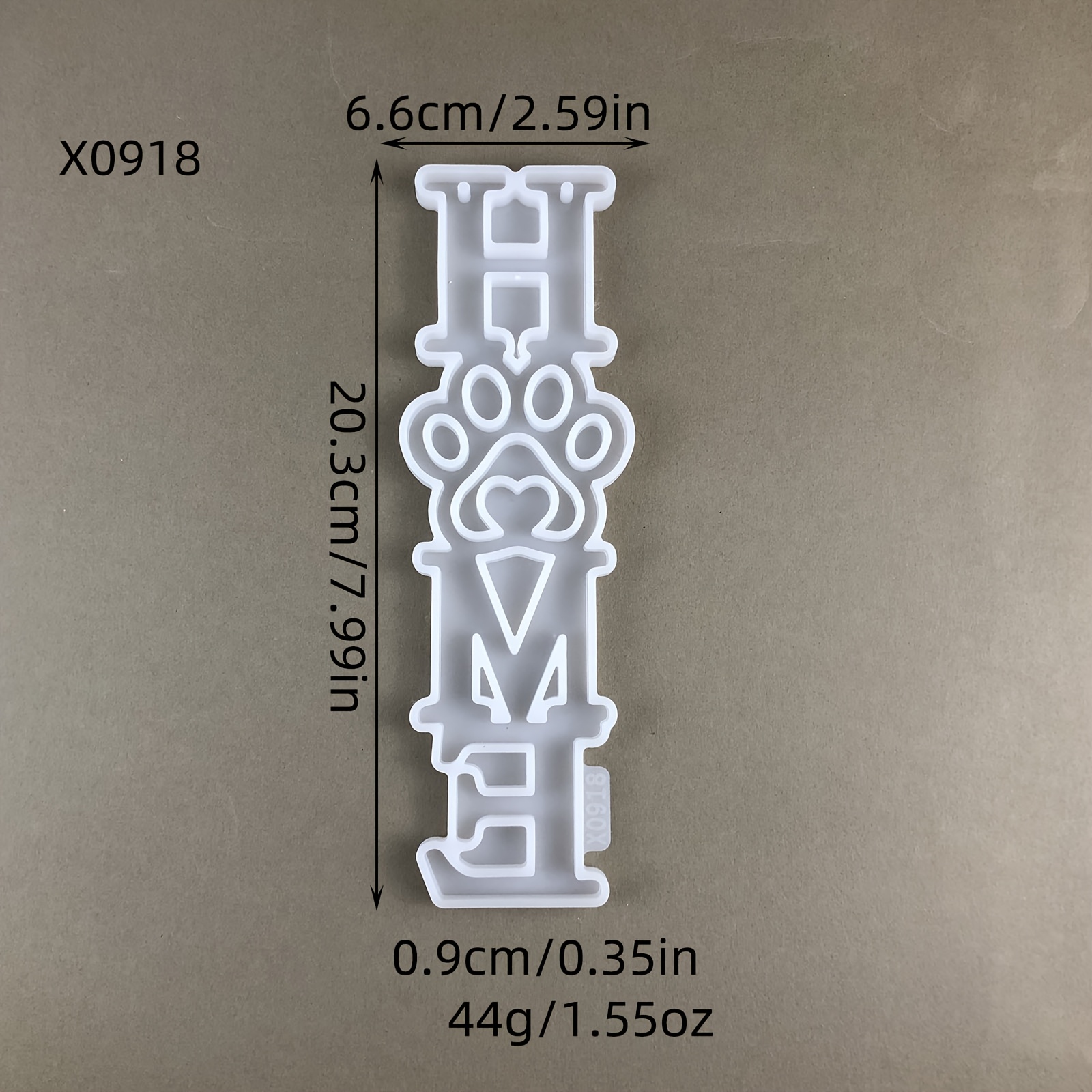 Image of Resin Casting Molds, Dog House Hanging Decoration Mold, Dog Paw "home" Hanging Decoration, Resin Plaster Handmade Hanging, "home" Dog Paw Hanging Silicone Mold