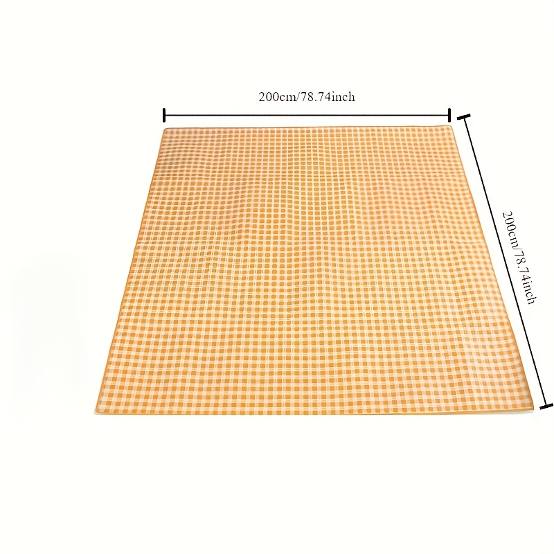 Outdoor Picnic Blanket 78x78 Inch - Thick High Quality Camping & Beach Mat, 3-layer Composite Epe Fabric With Yellow & White Checkered Border, Waffle Weave Design, Foldable For