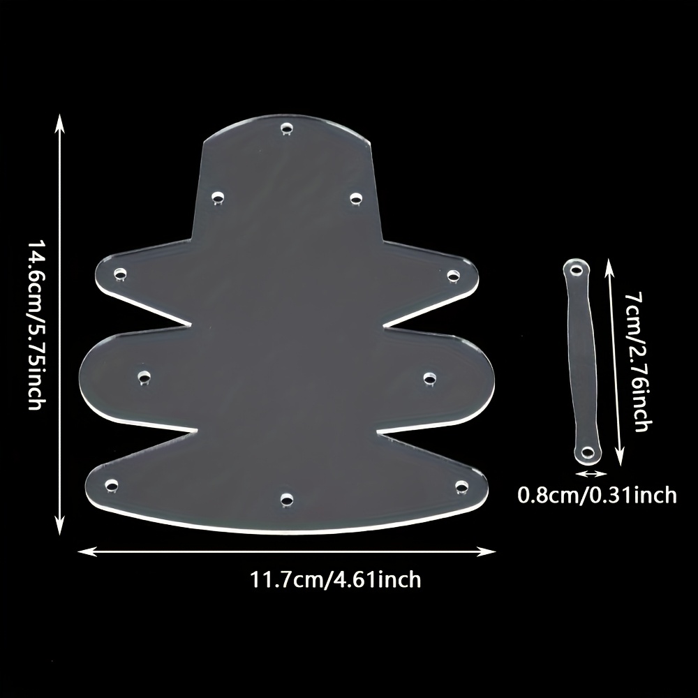 TEMU 2d Flat 1 Set Handmade Leather Diy Mini Pendant Earphone Pouch Durable Acrylic Template Design, 2d Flat