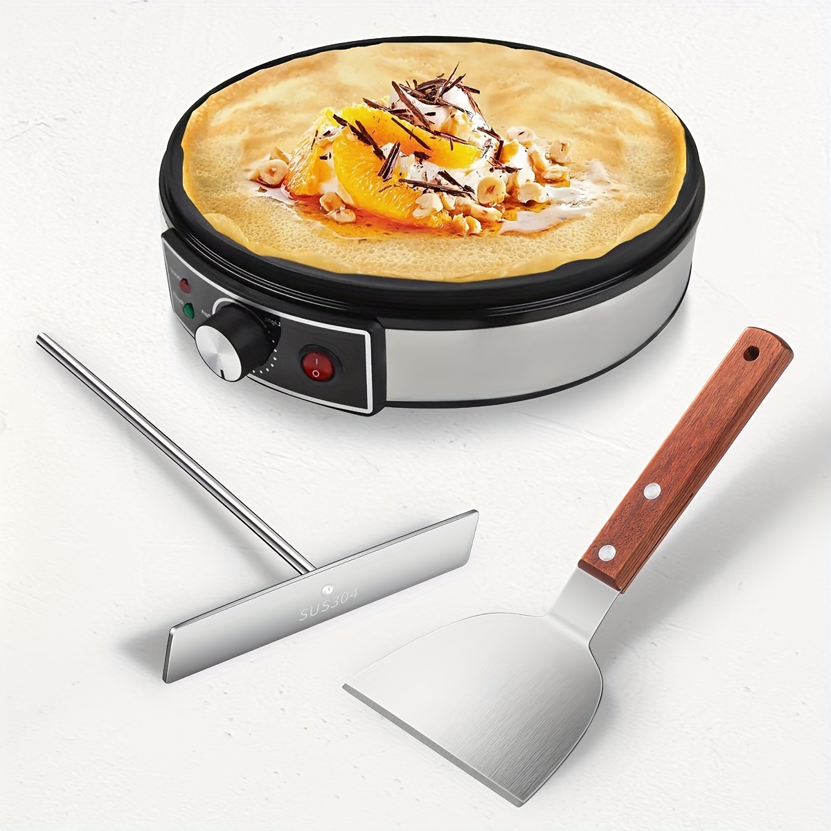  Instant Crepe Maker, Electric Crepe Maker, Portable Mini  Household Non-stick Pancake Machine, Pancake Maker, Batter Spreader,  Kitchen Cooking Tools: Home & Kitchen