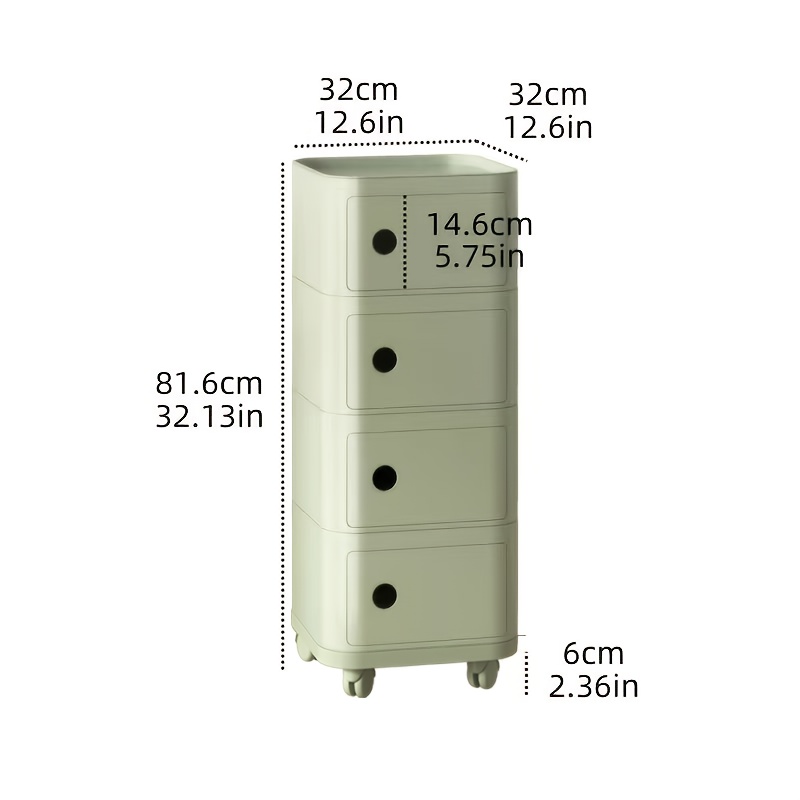 Square ABS Plastic Drawer-Style Multi-Layer Storage Cabinet
