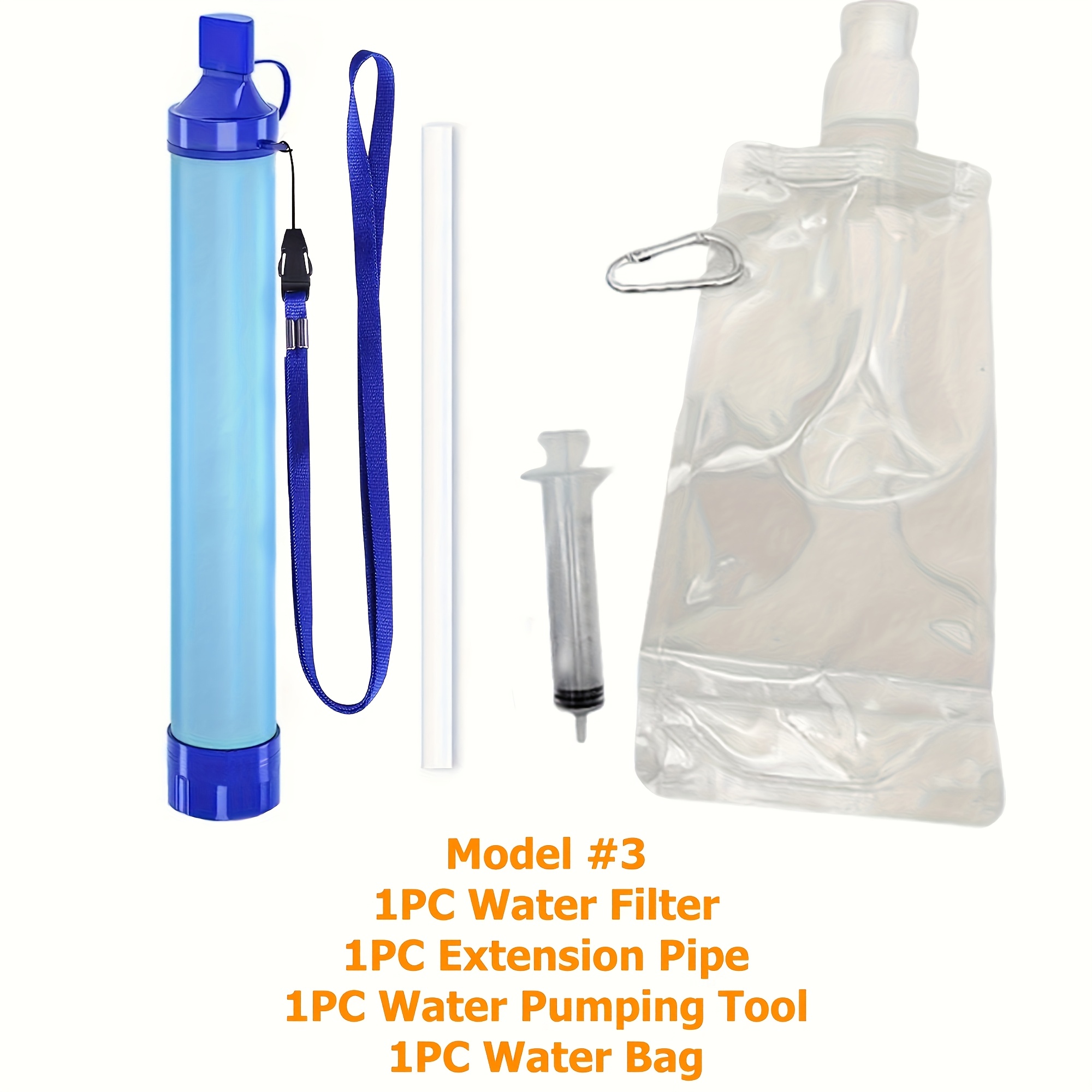 Image of Outdoor Personal Water Filter, Ultralight 4-stage Filtration System Portable Water Purifier Survival Straws For Outdoor Travel Wilderness Expedition And Emergency