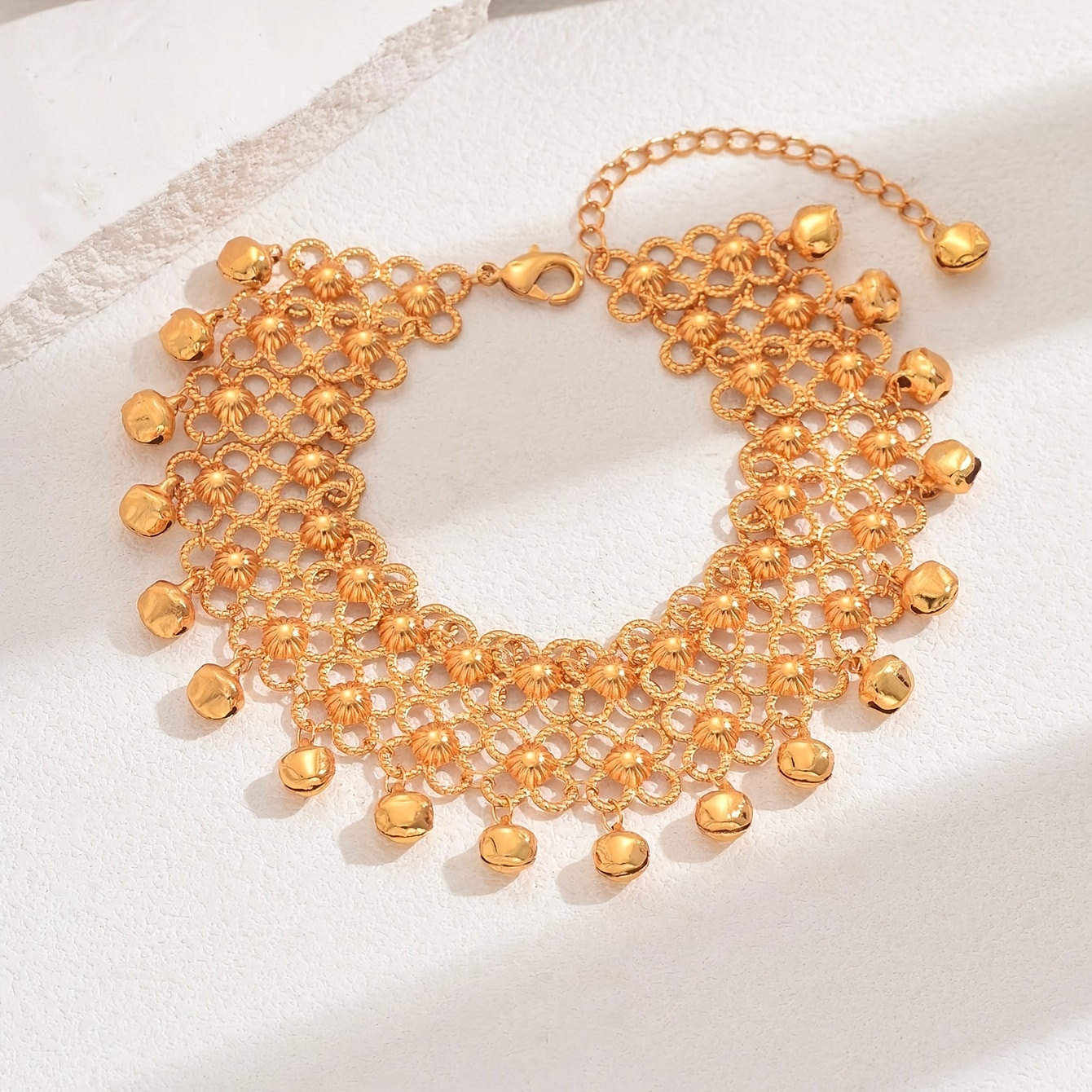 TEMU A Fashionable, Simple, Versatile, Casual, And Commuting Exquisite Bell Tassel Wheat Fringe Women's Anklet