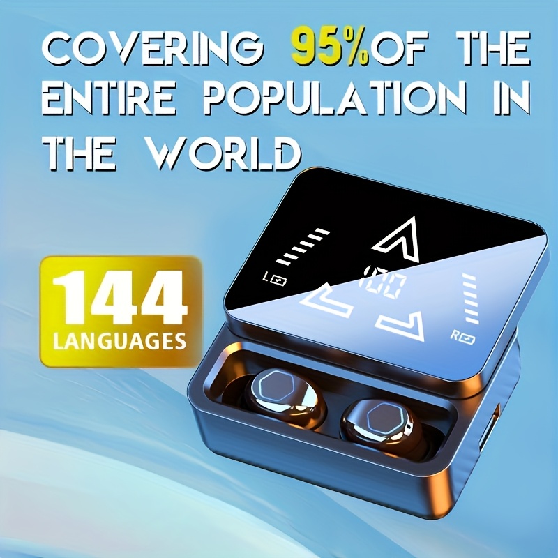 144 language real time translation wireless earphones usb rechargeable earphones suitable for learning and travel long   business earphones 2