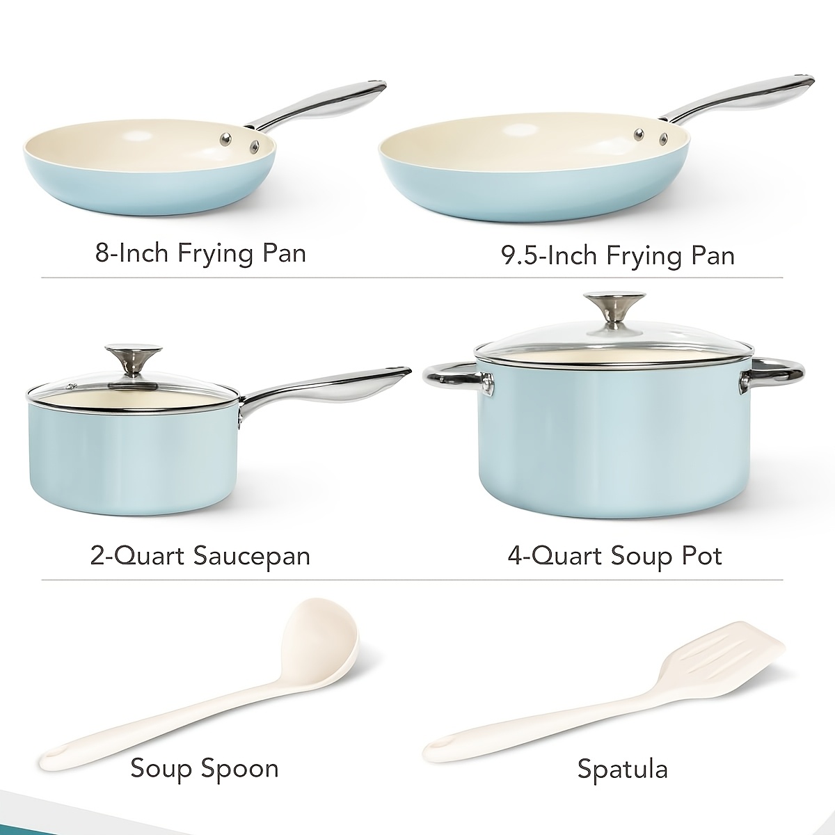 8-Piece Nonstick Ceramic Cookware Set