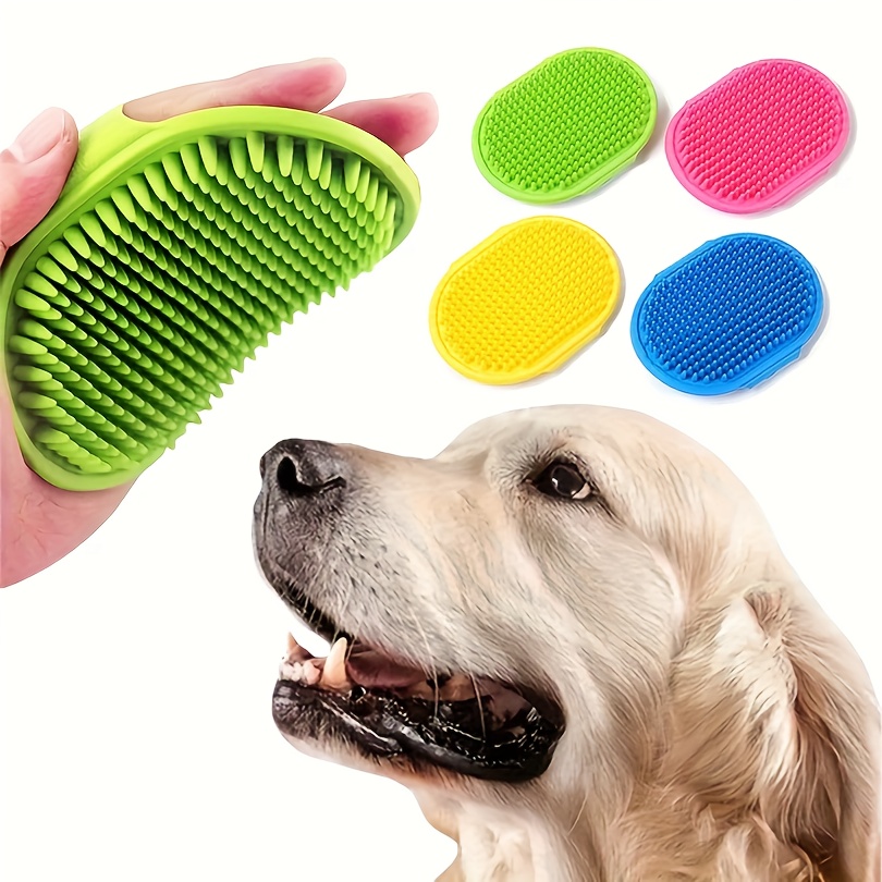 pet bathing brush massage gloves adjustable circular handle non   soft bristles for   grooming shampooing massaging ideal for bathing Product details 2