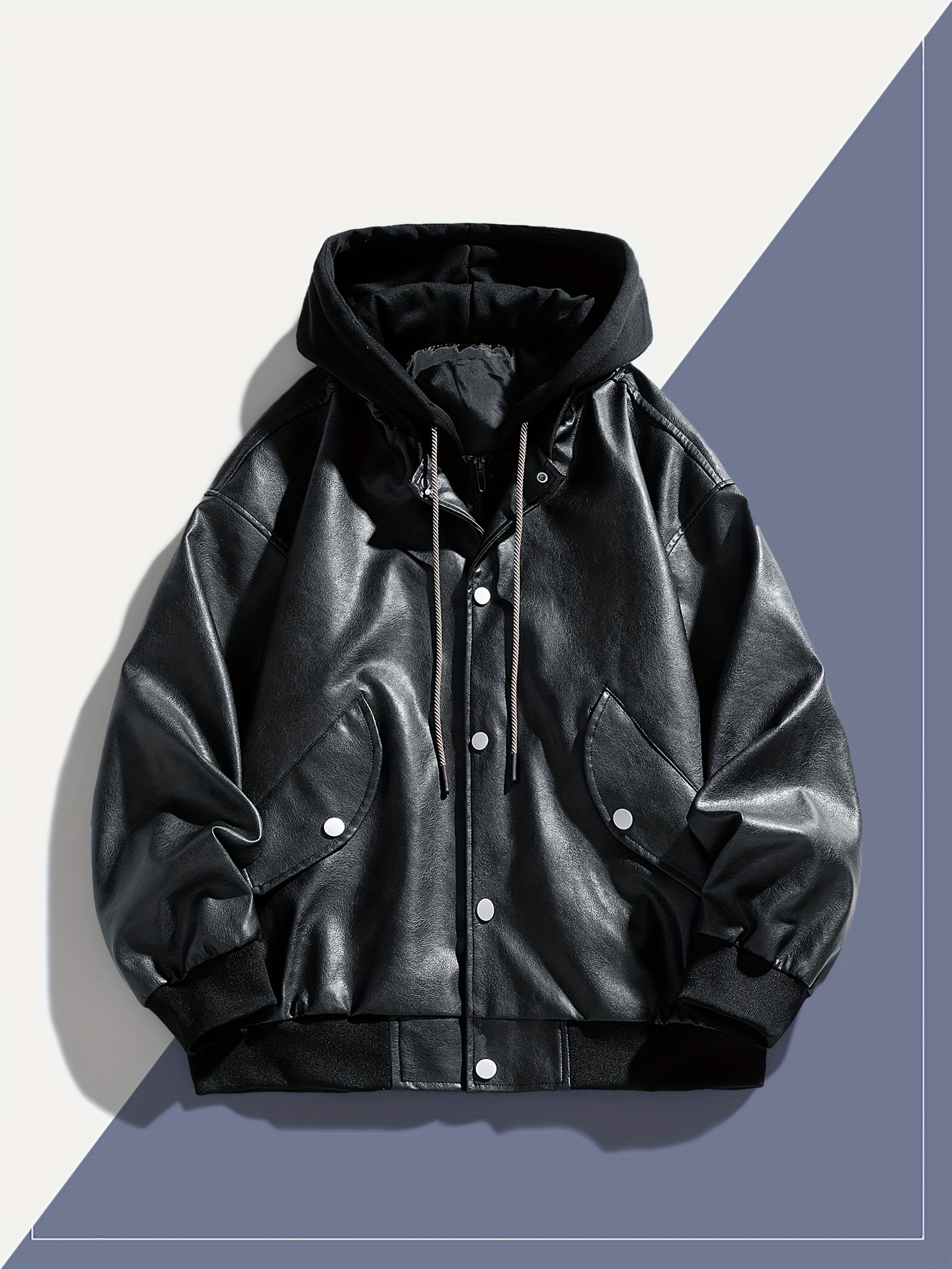 Cuero Sintético Chaqueta Bomber Vintage Chaqueta Bomber Oversize