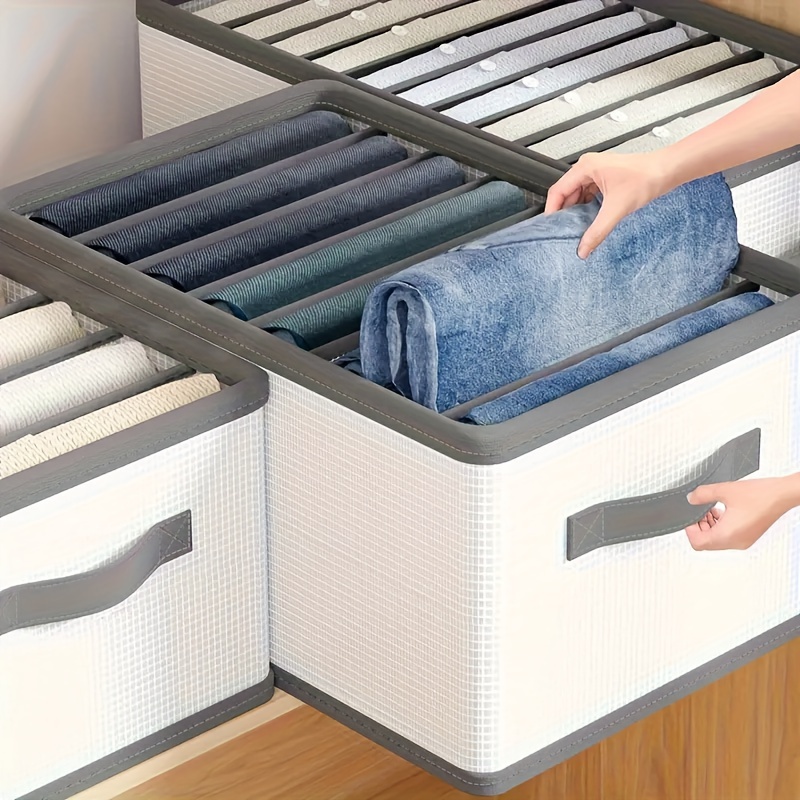 

1pc Leggings Foldable Drawer Storage Basket With Grids, Storage Box For Clothes, Underwear, Towels, Space Saving Storage Organizer For Travel, Home, Dorm, Bedroom, Closet,