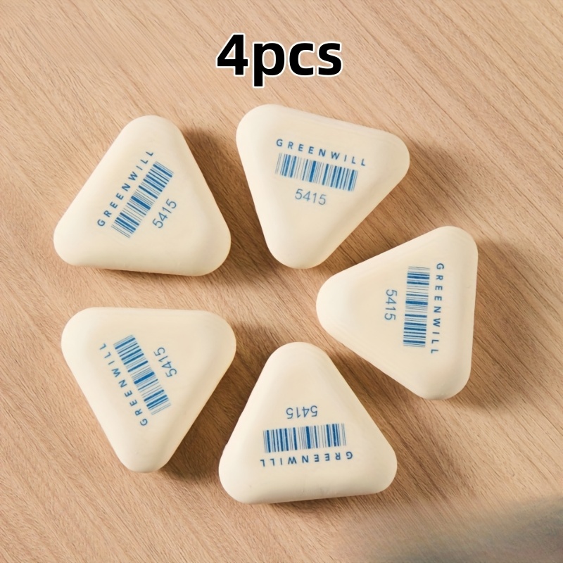 TEMU 4pcs/2pcs New Tpe Triangular Art Exam Office Detail Handling Special Eraser, Non-dirty Hand Wiping Line Eraser Xpc-05415