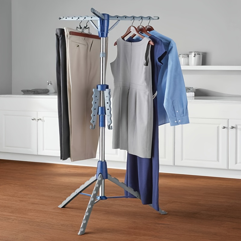 

Space-saving 2-tier Steel Tripod Hanging Clothes Drying Rack