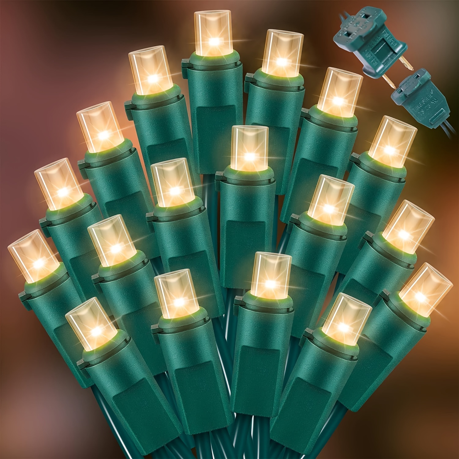 

100 Count Warm White - String Lights - 21.6ft Led Christmas Lights, Mini Led Lights For Indoor Home Holiday Party Wedding Independence Day Decoration
