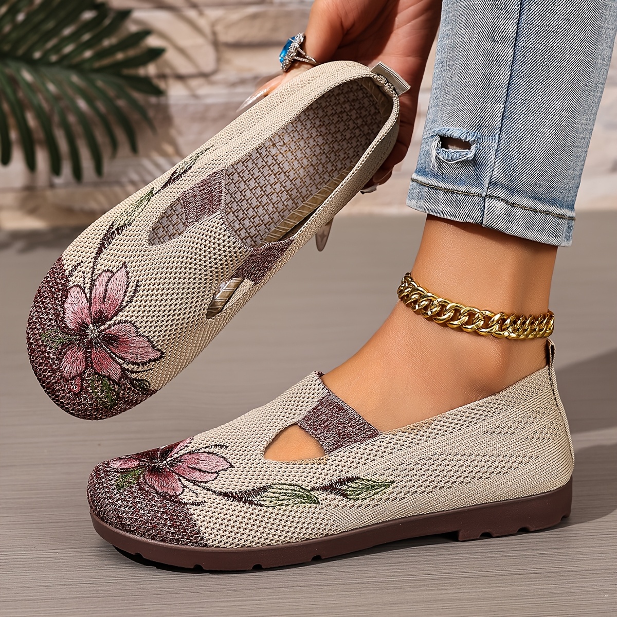 TEMU Women's Shoes For Spring And Summer: Shallow Mouth, Stylish Single Shoes, Wide-foot Shoes, Elegant Slip-ons, Aesthetic Style, Comfortable Casual