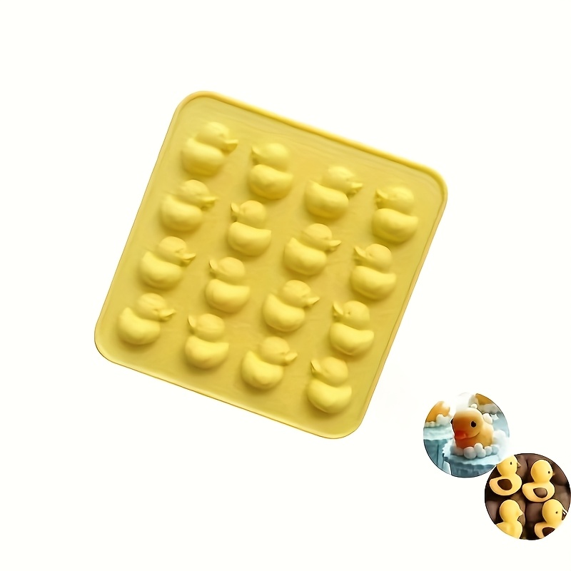 16-holes Silicone Little Yellow Duck Chocolate Candy Mold Jelly Pudding Cube Of Mold Cookie Mousse Dessert Dropping Stone Gypsum Mold Food Grade