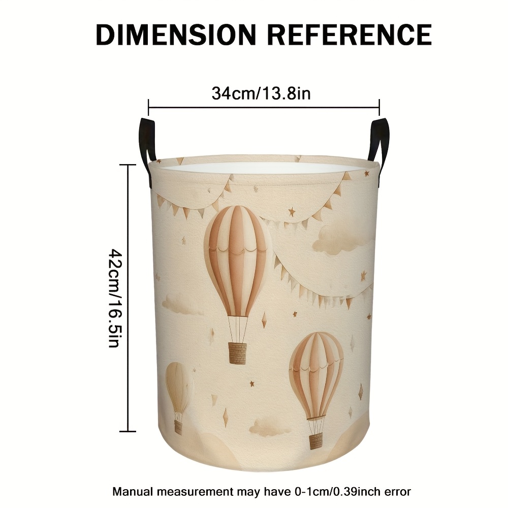 TEMU Panier à linge pliable motif ballons aériens, léger et durable, pour rangement de jouets, décoration de chambre et salle de jeux, paniers