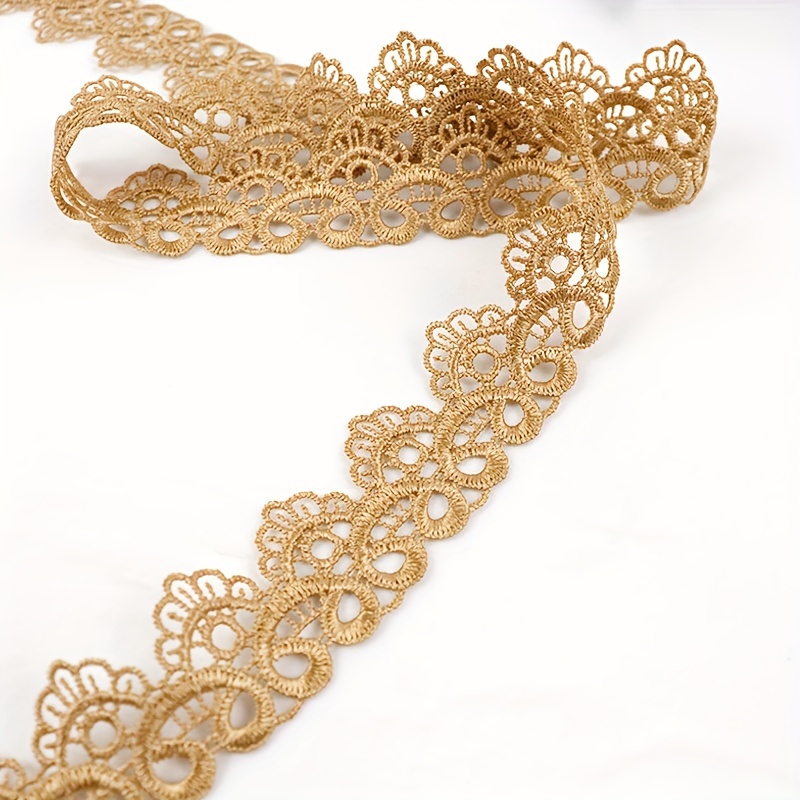 

4 Yards Elegant Golden Lace Trim - Perfect For Diy Apparel, Lingerie & Home Decor Gift Wrapping