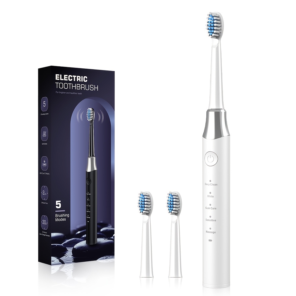 Smart Electric Toothbrush with 5 Modes, USB Rechargeable