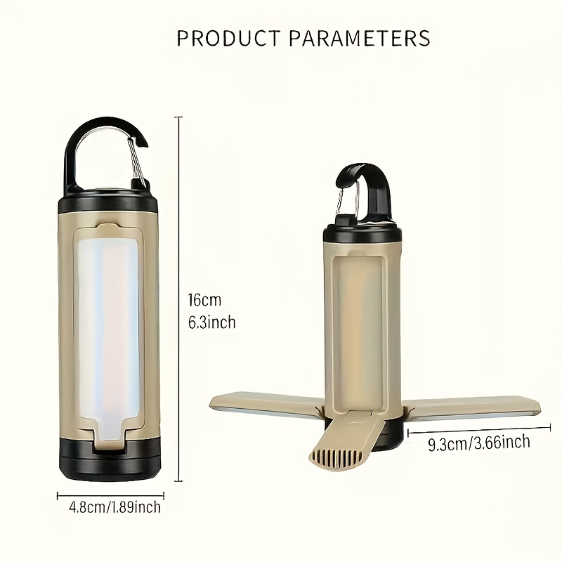 rechargeable led folding camping light usb portable flashlight 360   design with charge display and 6   outdoor hanging tent light suitable for hiking and emergency   Product details 6