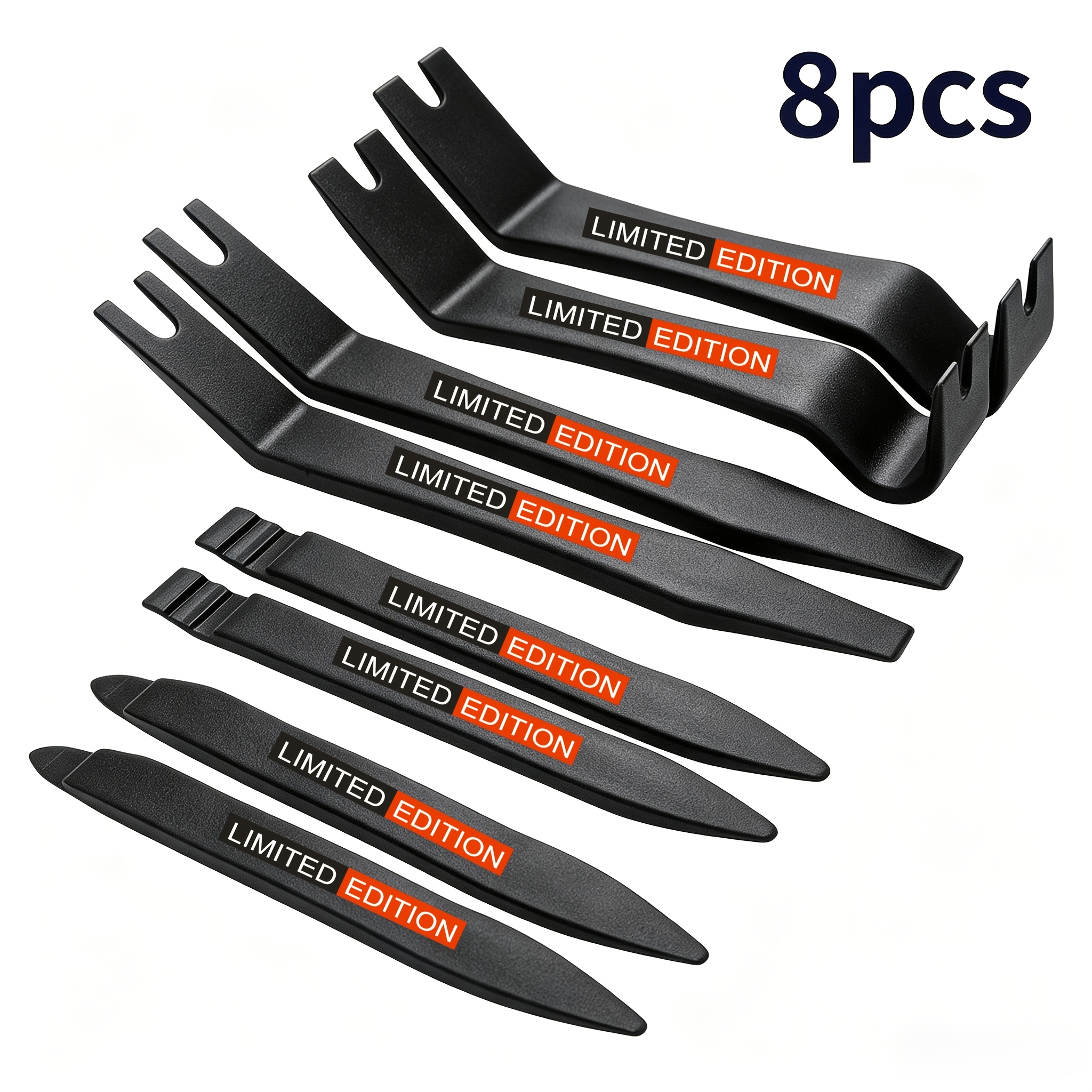 TEMU 8pcs Professional Automotive Interior Removal Tool Set - Scratch-free Plastic Pry Bars, Suitable For Door Panel Clips And Fasteners, Without