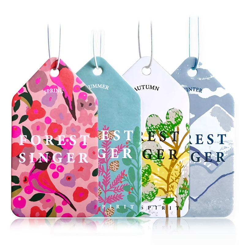 4pcs Car Scent Card, Car Air Freshener, Seasonal Air Fresheners - Spring, Summer, Autumn, Winter, Vibrant Floral &…: retailer-supplied image