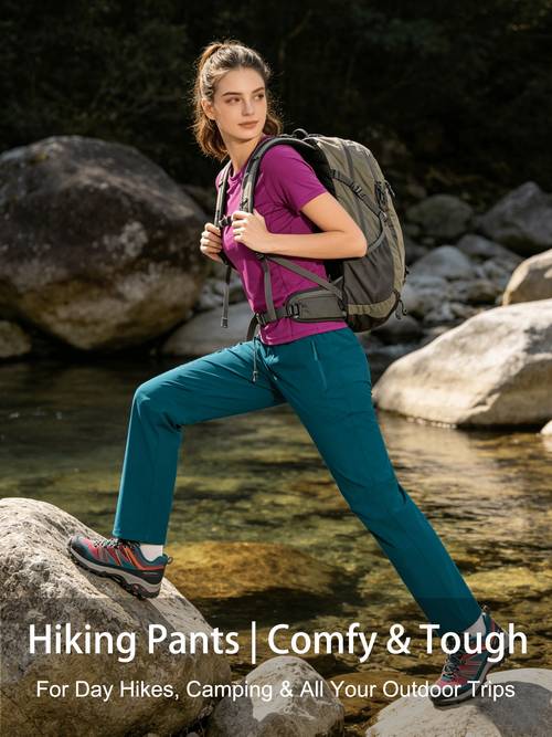 Artikelbild damen wanderhose, frühlings outdoor warme freizeithose mit mehreren reißverschlusstaschen für camping 8132
