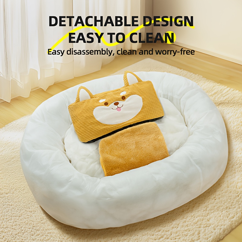 extra large dog bed - heavy-duty removable washable pet mattress with non-slip bottom,   oval dog bed for labrador, golden retriever, large breeds - easy-clean polyester bedding for hardwood floors & carpets,   resting spot,   design, durable construction, labrador owners Product details 2