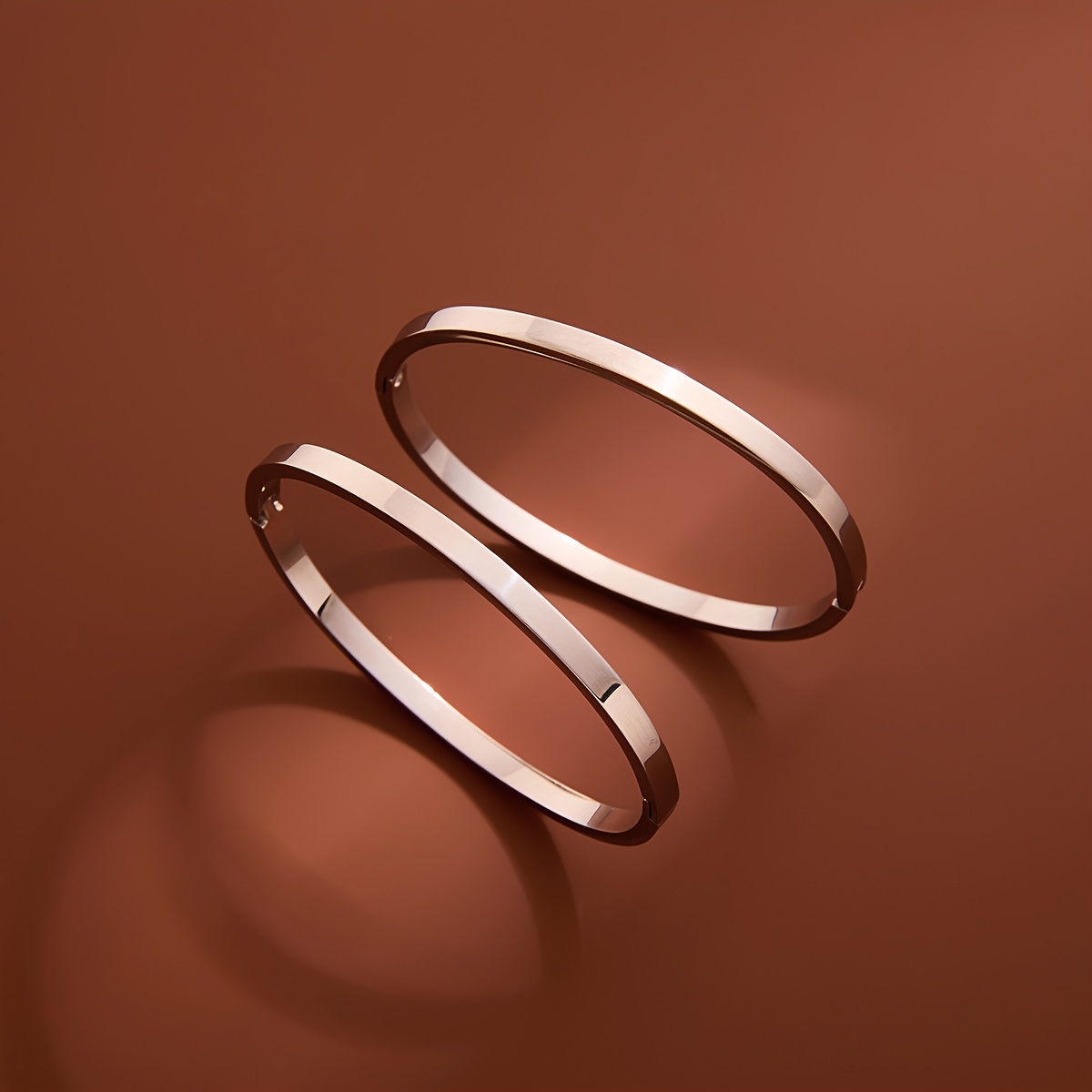 Set of 4 Classic Unisex Bangles, Sleek Flat Design