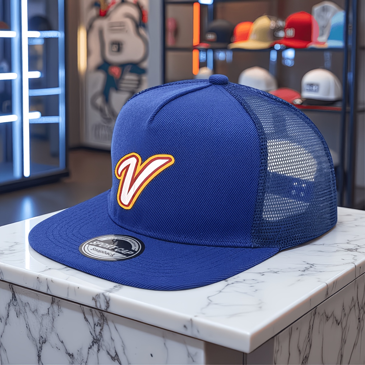 TEMU 1 pieza Gorra de béisbol unisex de moda de 5 paneles estilo hip-hop. 1 pieza Gorra de béisbol estampada Venezuela 2026 - Malla de poliéster ,