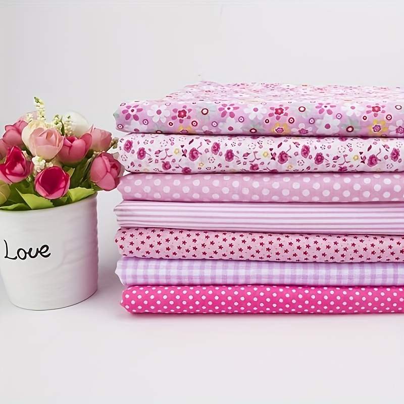 Image of 7pcs 20" X 20" Cotton Fabric Making Supplies Quilting Fabric Fat Quarter Bundles For Quilting Cushions Cotton Fabric For