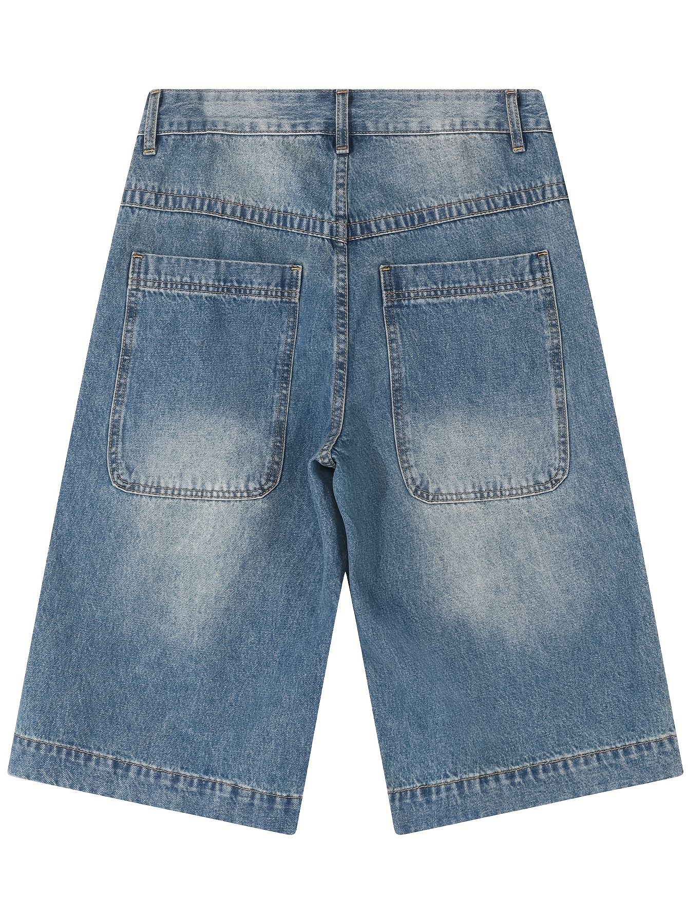 men's non stretch relaxed fit wide leg baggy denim shorts - Temu