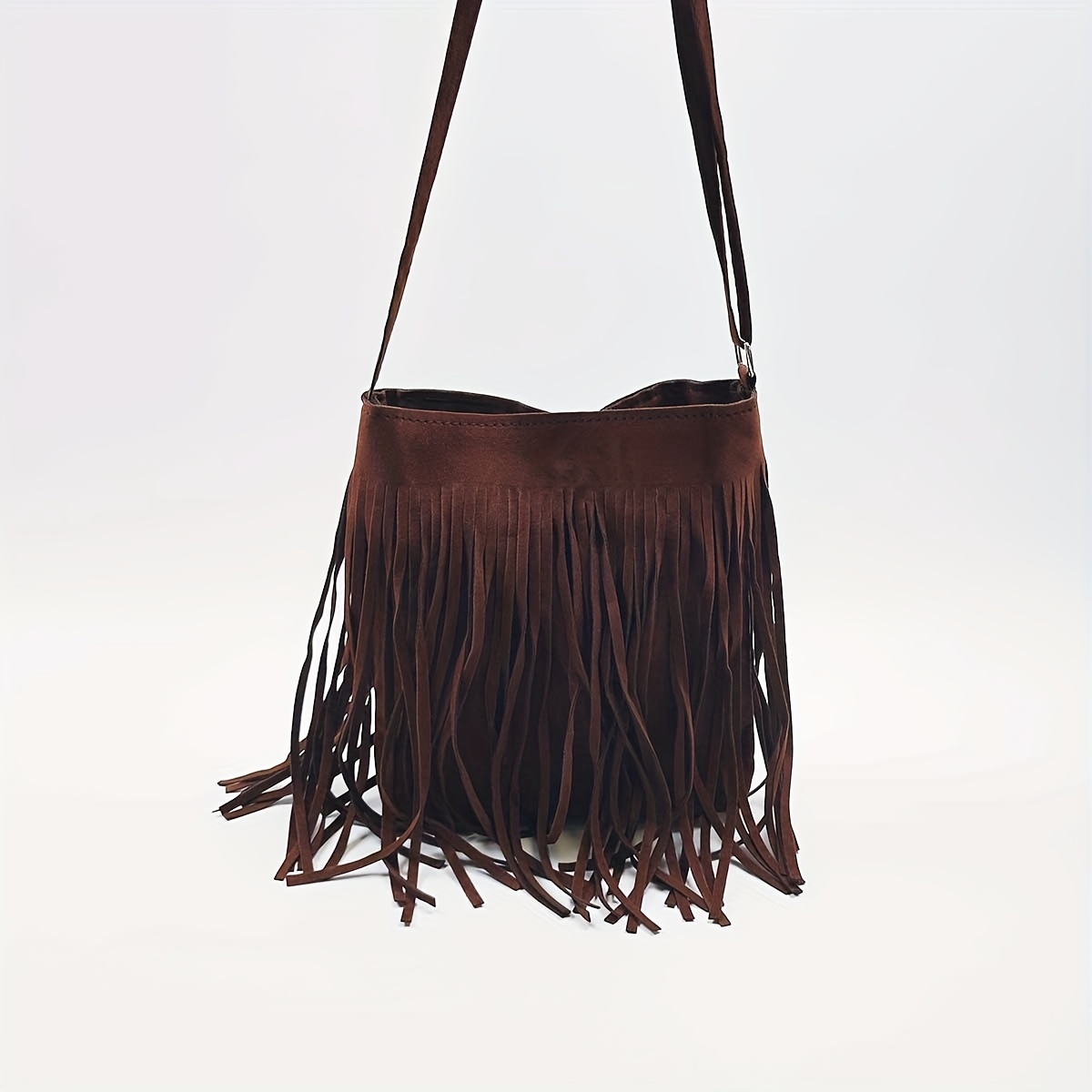 Image of Crossbody Bag Vintage Tassel Bohemian Style Commuter Pu Bag