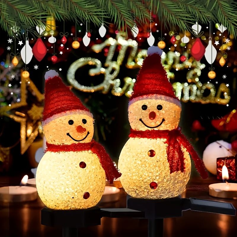 

Solar-powered Snowman & Santa Led Lawn Lights - Waterproof, Outdoor Garden , Yard Decorations & Holiday Parties