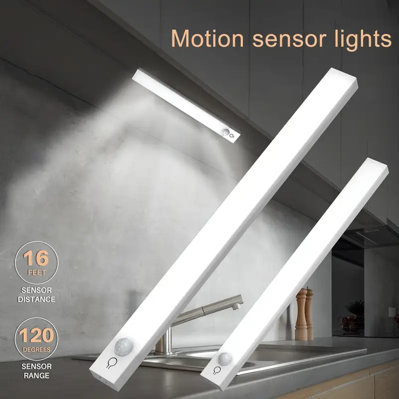 Unterbauleuchte, 3 Farbtemperaturen, magnetische dimmbare Schrankleuchte, kabellose Unterbauleuchte, Panorama-Sensor, Infrarot-Sensor, für Schlafzimmer, Küche, Kleiderschrank, Büroschreibtischlampe,