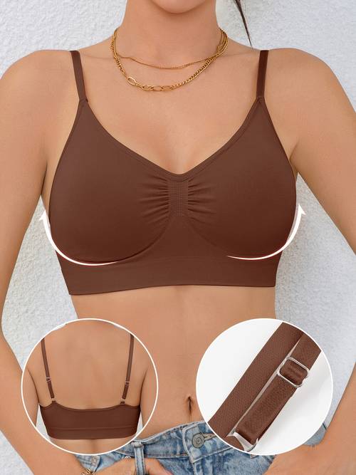 womens seamless underwear with a single layer no padding adjustable straps and a easy design for a supportive fit