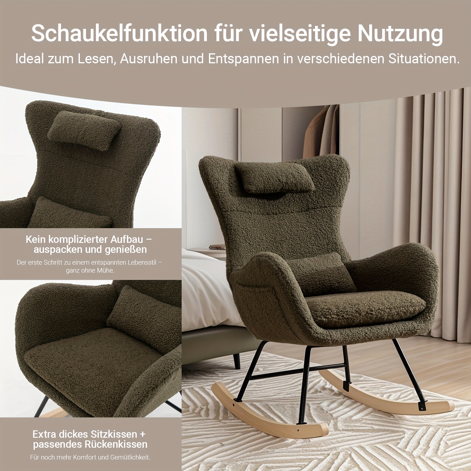 Alsidig Lænestol, Egnet til Hjemmebiograf, Spillerum, Studie og Balkon,  Ergonomisk Design, Moderne og Enkel Stil, Blødt Stof til * og Halloween, image size:1600x1600